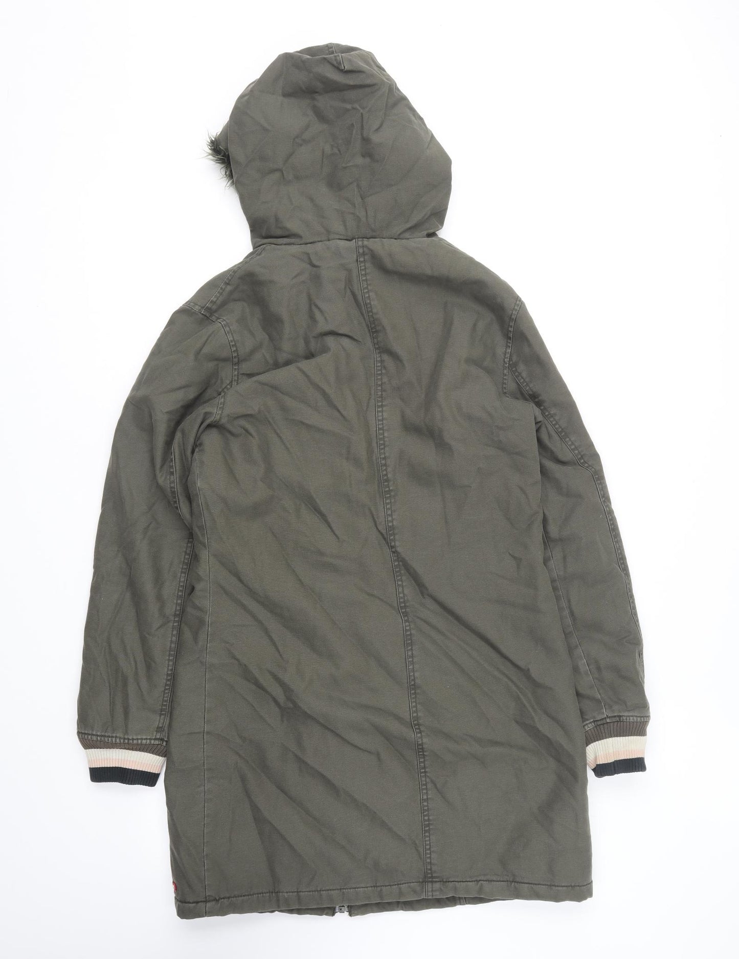 Kilah Womens Green Parka Coat Size S Zip