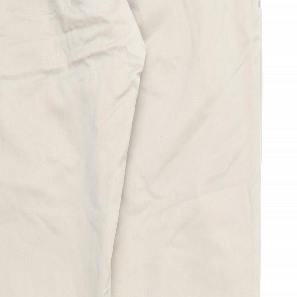 Fly Guy Mens Beige Cotton Chino Trousers Size 32 in L30 in Regular Button
