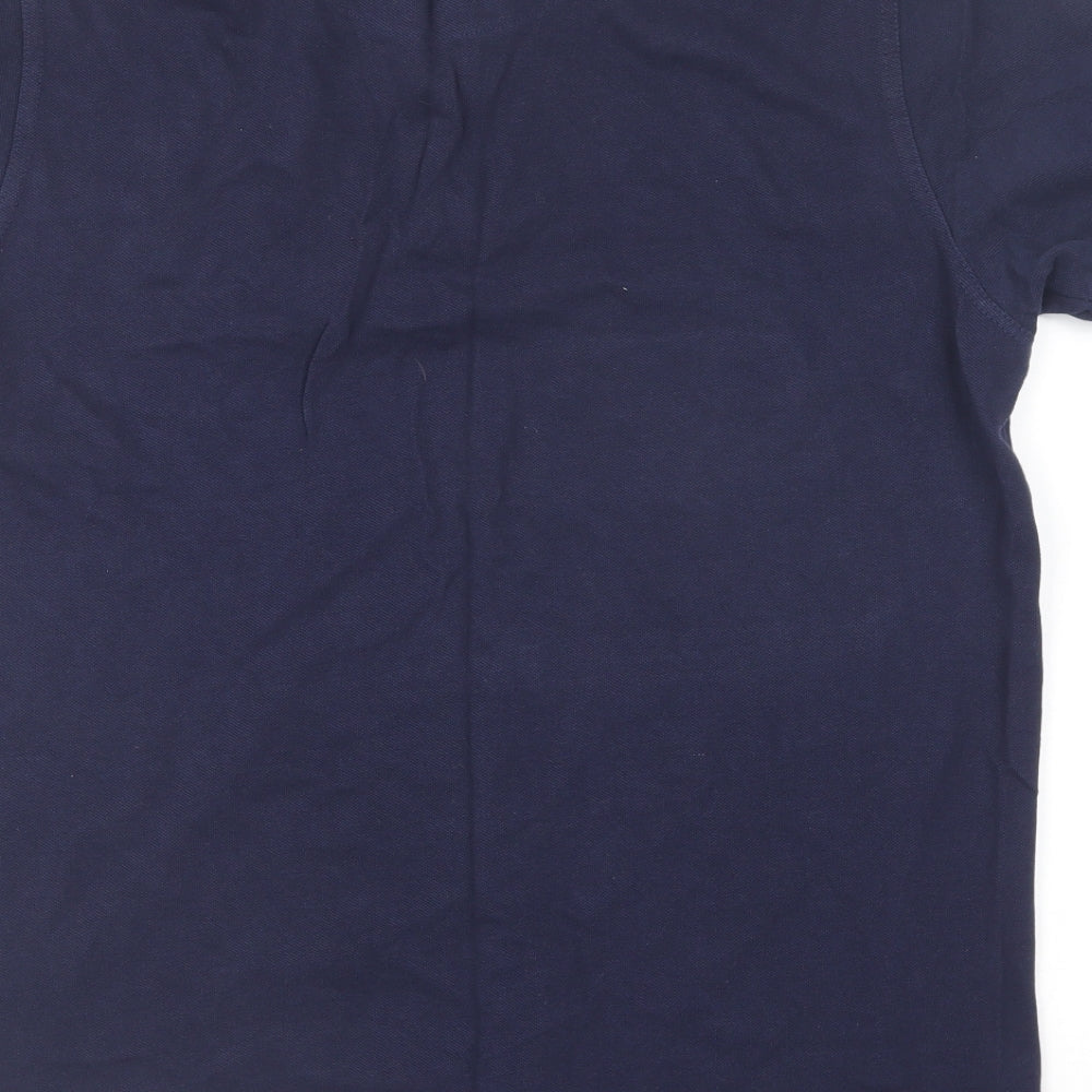 Pierre Cardin Mens Blue Cotton Polo Size M Collared Button