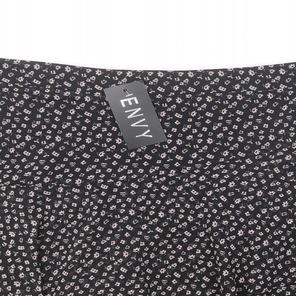 Envy Womens Multicoloured Floral Polyester Mini Skirt Size 14