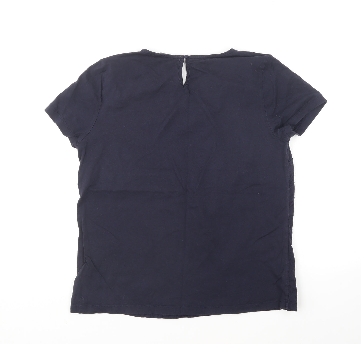 George Womens Blue Cotton Basic T-Shirt Size 14 Round Neck