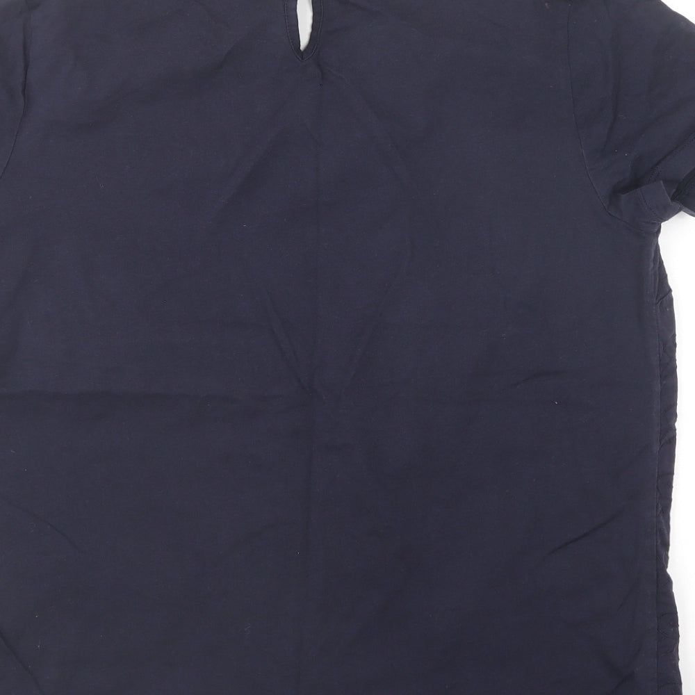 George Womens Blue Cotton Basic T-Shirt Size 14 Round Neck