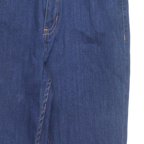 Marks and Spencer Womens Blue Cotton Skinny Jeans Size 12 L25 in Regular Button