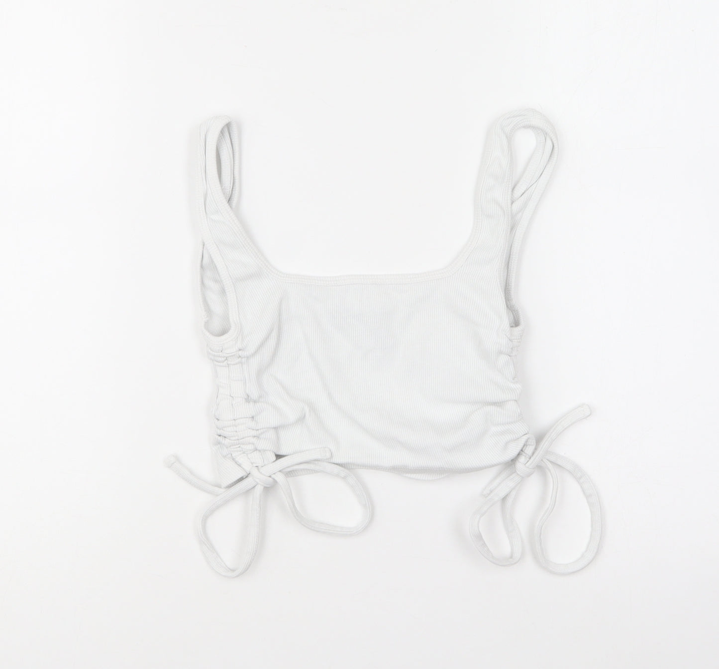 ASOS Womens White Cotton Basic Tank Size 8 Square Neck