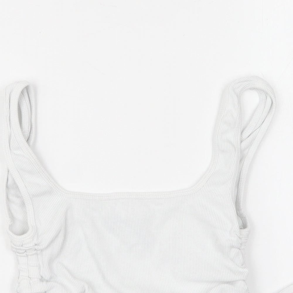 ASOS Womens White Cotton Basic Tank Size 8 Square Neck