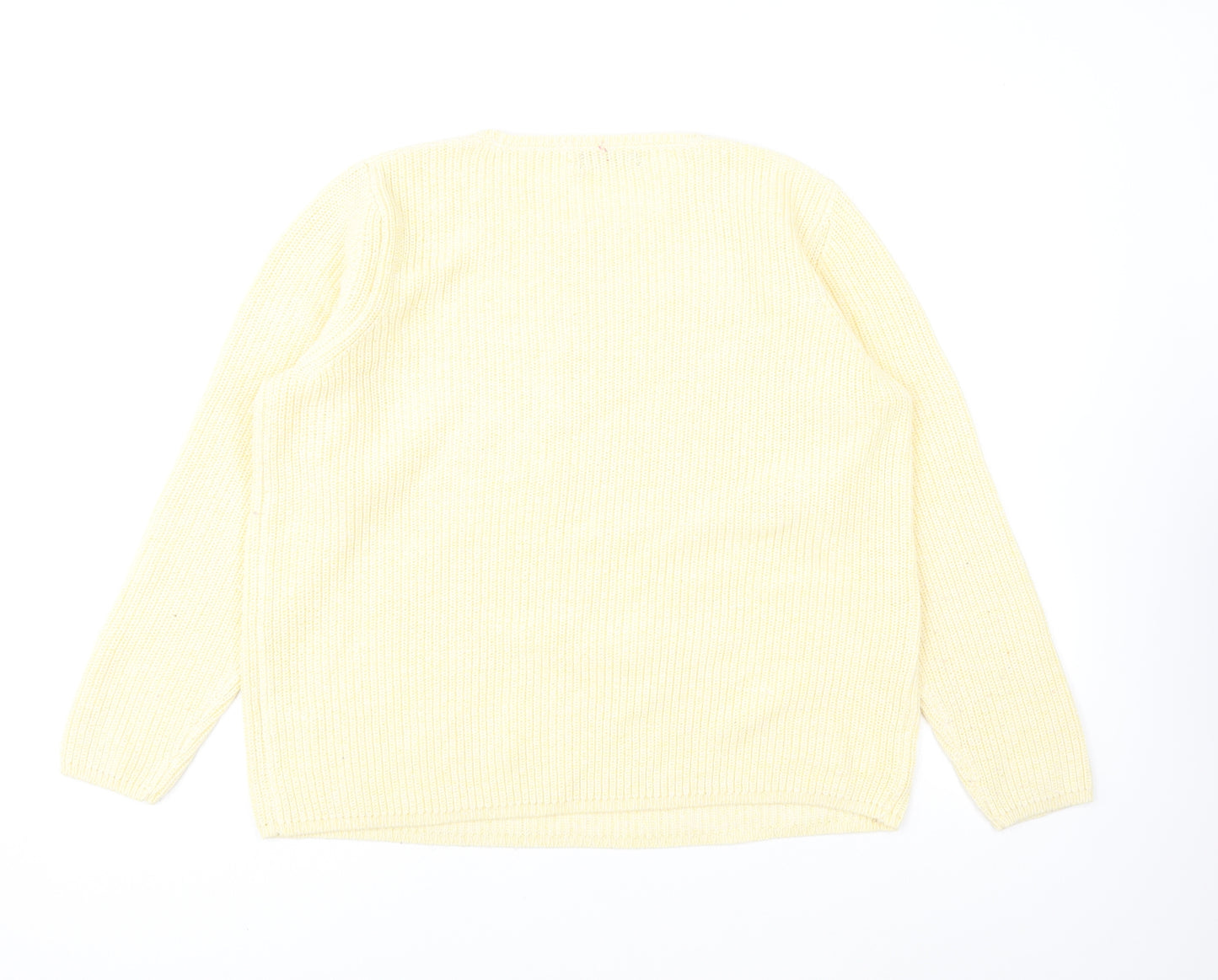 F&F Womens Yellow Round Neck Acrylic Pullover Jumper Size 16