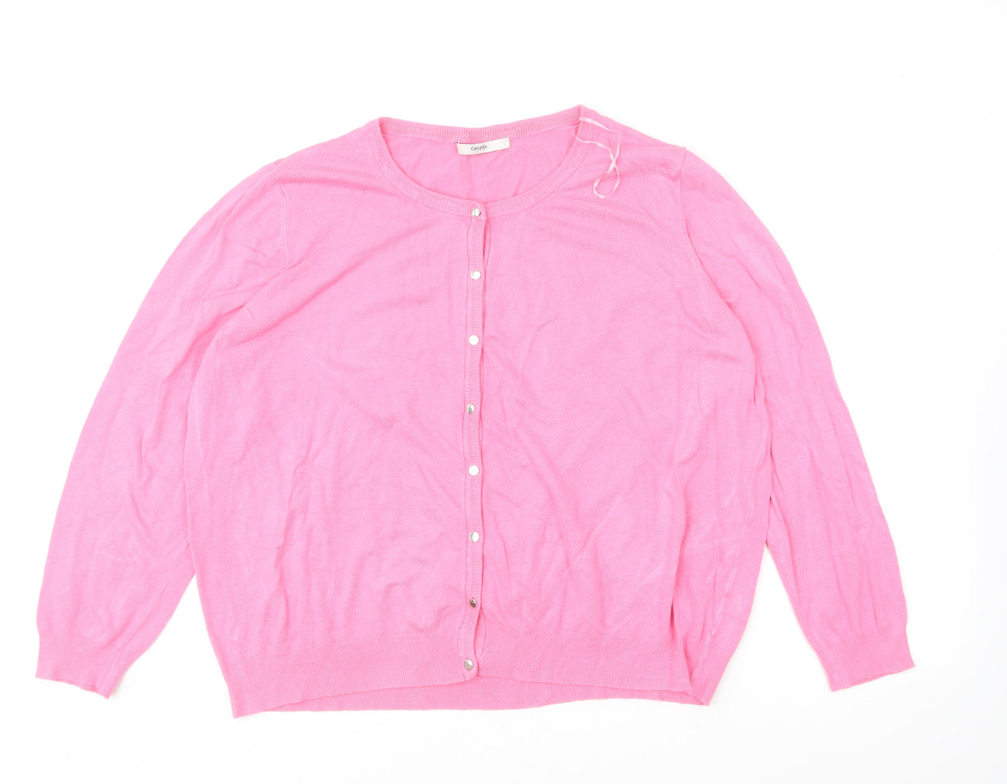 George Womens Pink Round Neck Viscose Cardigan Jumper Size 22