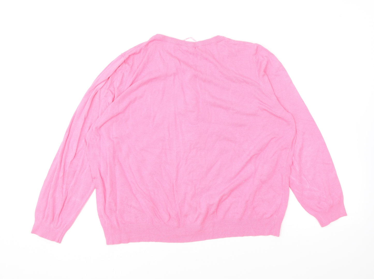 George Womens Pink Round Neck Viscose Cardigan Jumper Size 22
