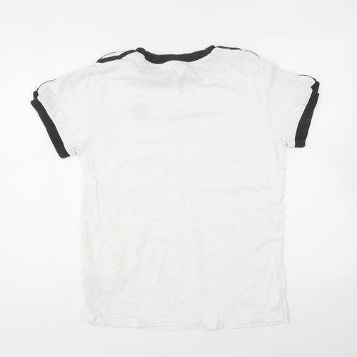 adidas Womens White Cotton Basic T-Shirt Size 8 Round Neck