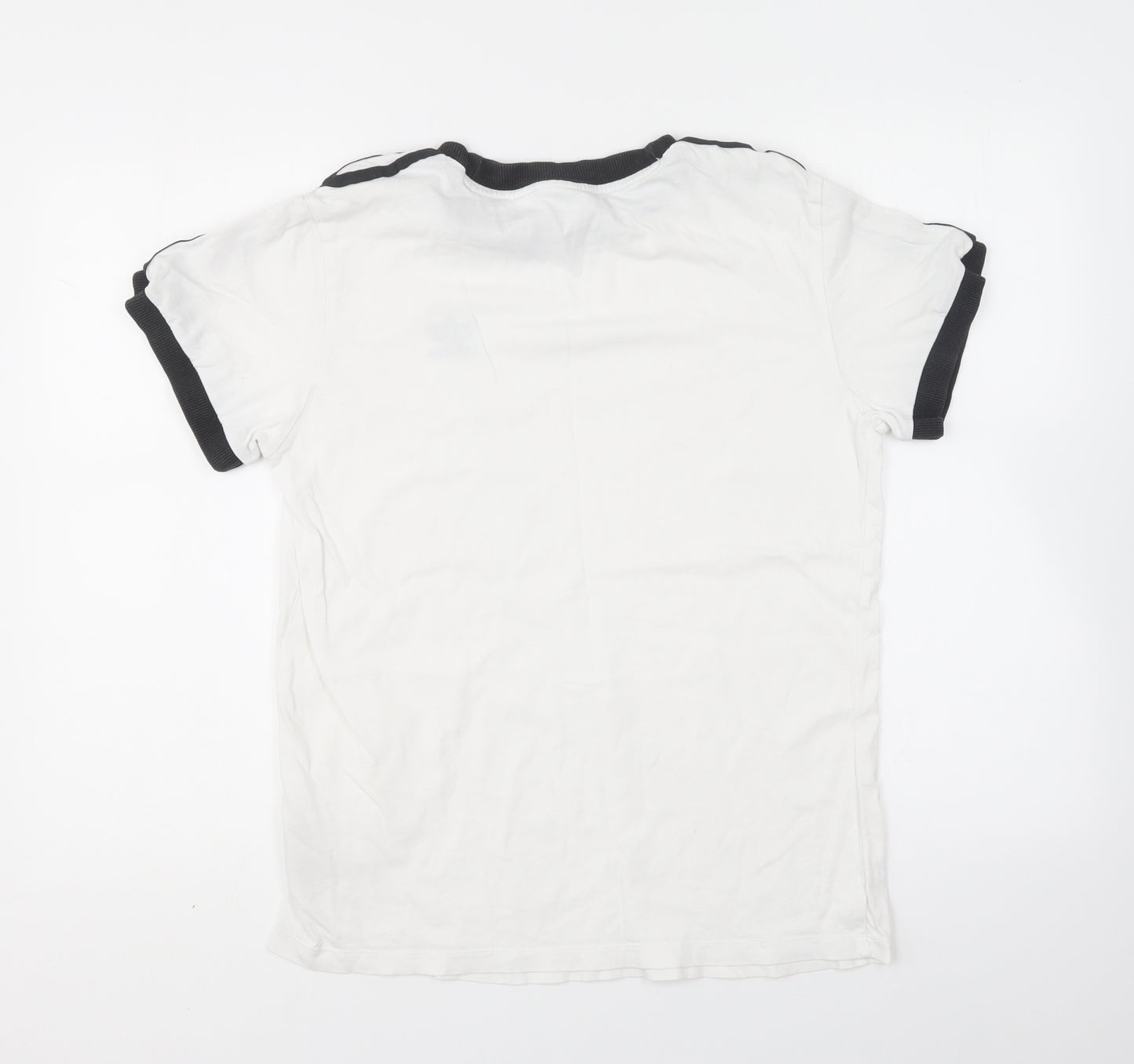 adidas Womens White Cotton Basic T-Shirt Size 8 Round Neck