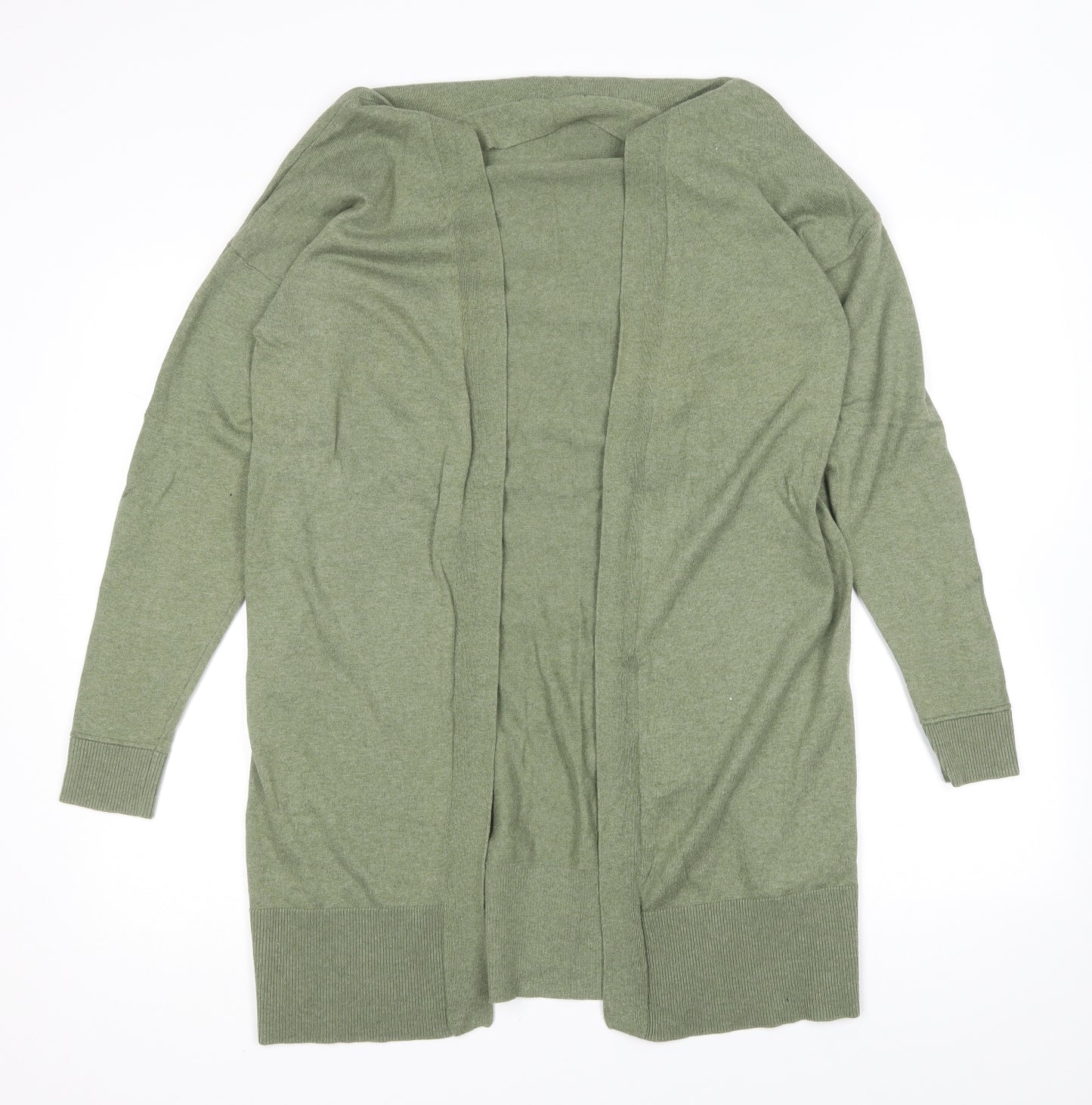 Oasis Womens Green V-Neck Cotton Cardigan Jumper Size S