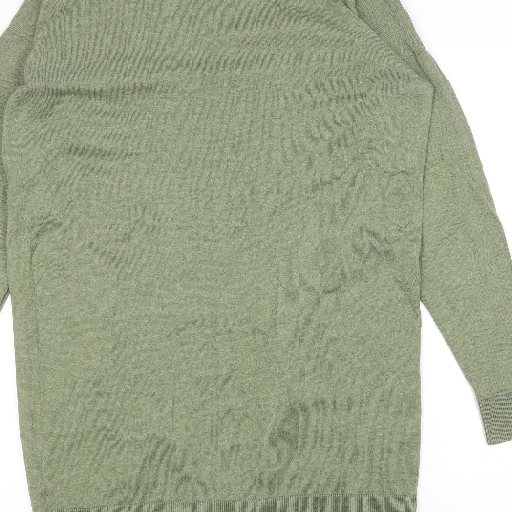 Oasis Womens Green V-Neck Cotton Cardigan Jumper Size S