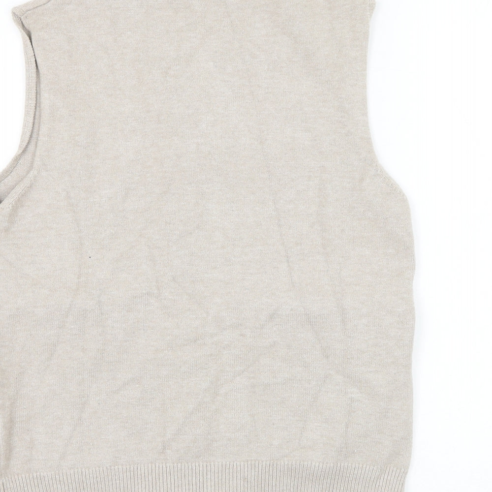 Zara Girls Beige V-Neck Viscose Cardigan Jumper Size 9-10 Years Button