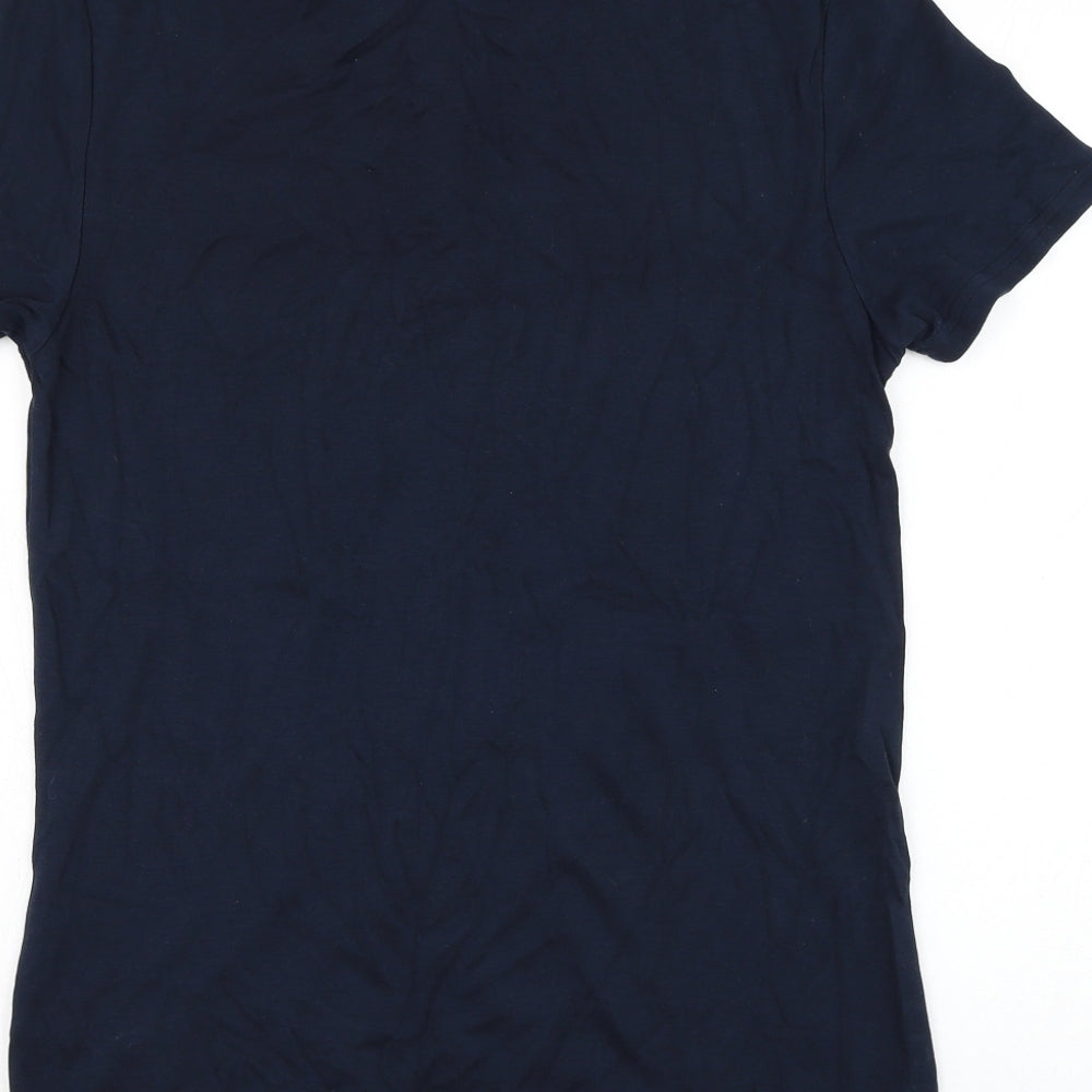 River Island Mens Blue Cotton Polo Size S Collared Pullover