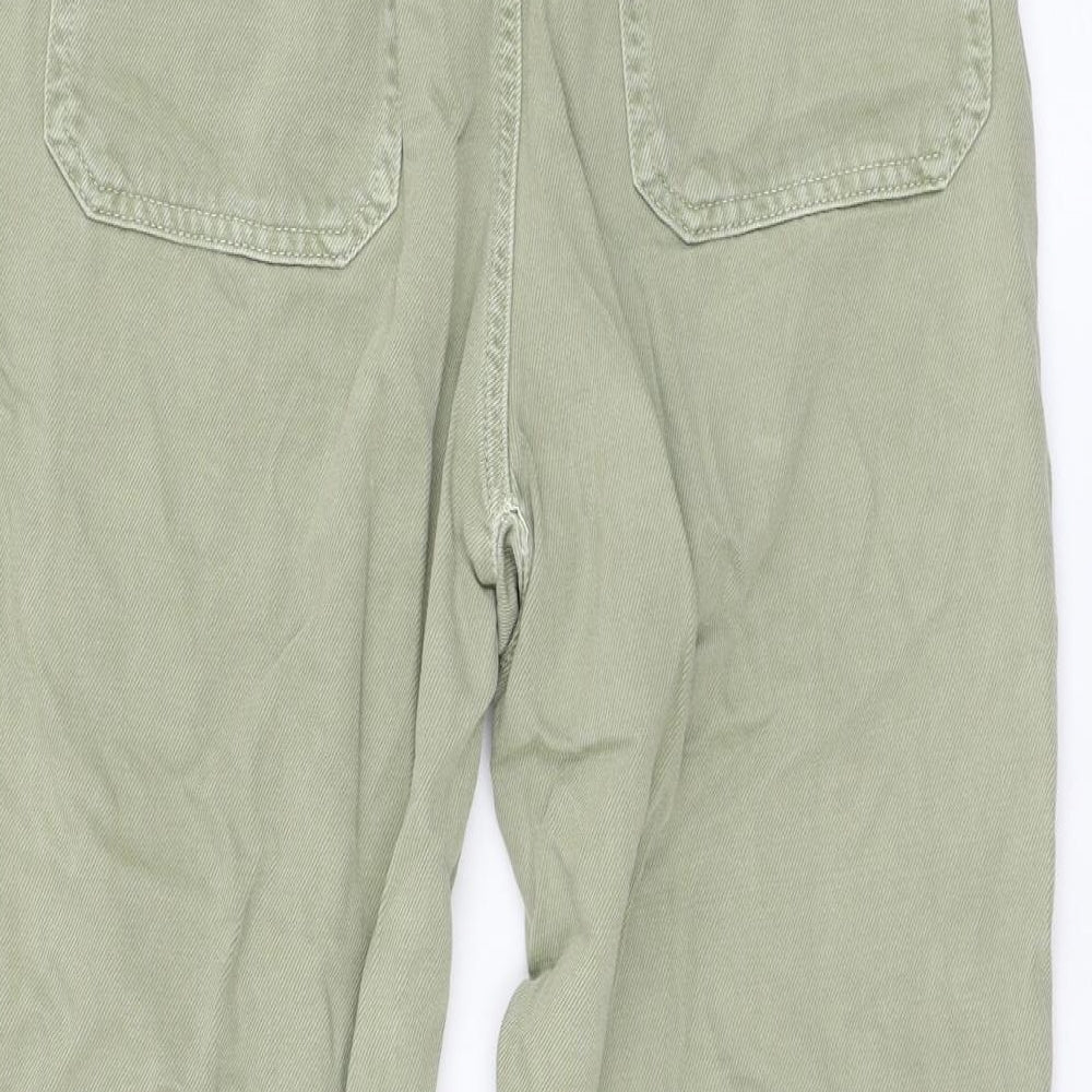 Zara Womens Green Cotton Straight Jeans Size 8 L25 in Regular Zip