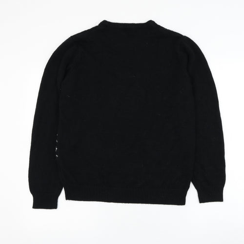 Primark Mens Black Round Neck Acrylic Pullover Jumper Size M - Star Wars Christmas