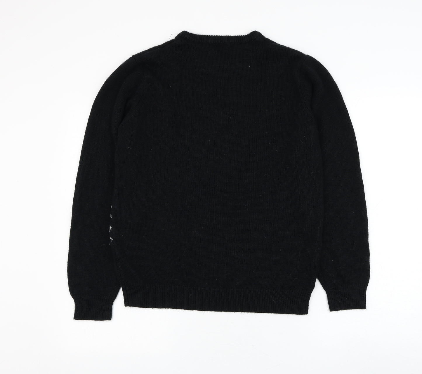 Primark Mens Black Round Neck Acrylic Pullover Jumper Size M - Star Wars Christmas