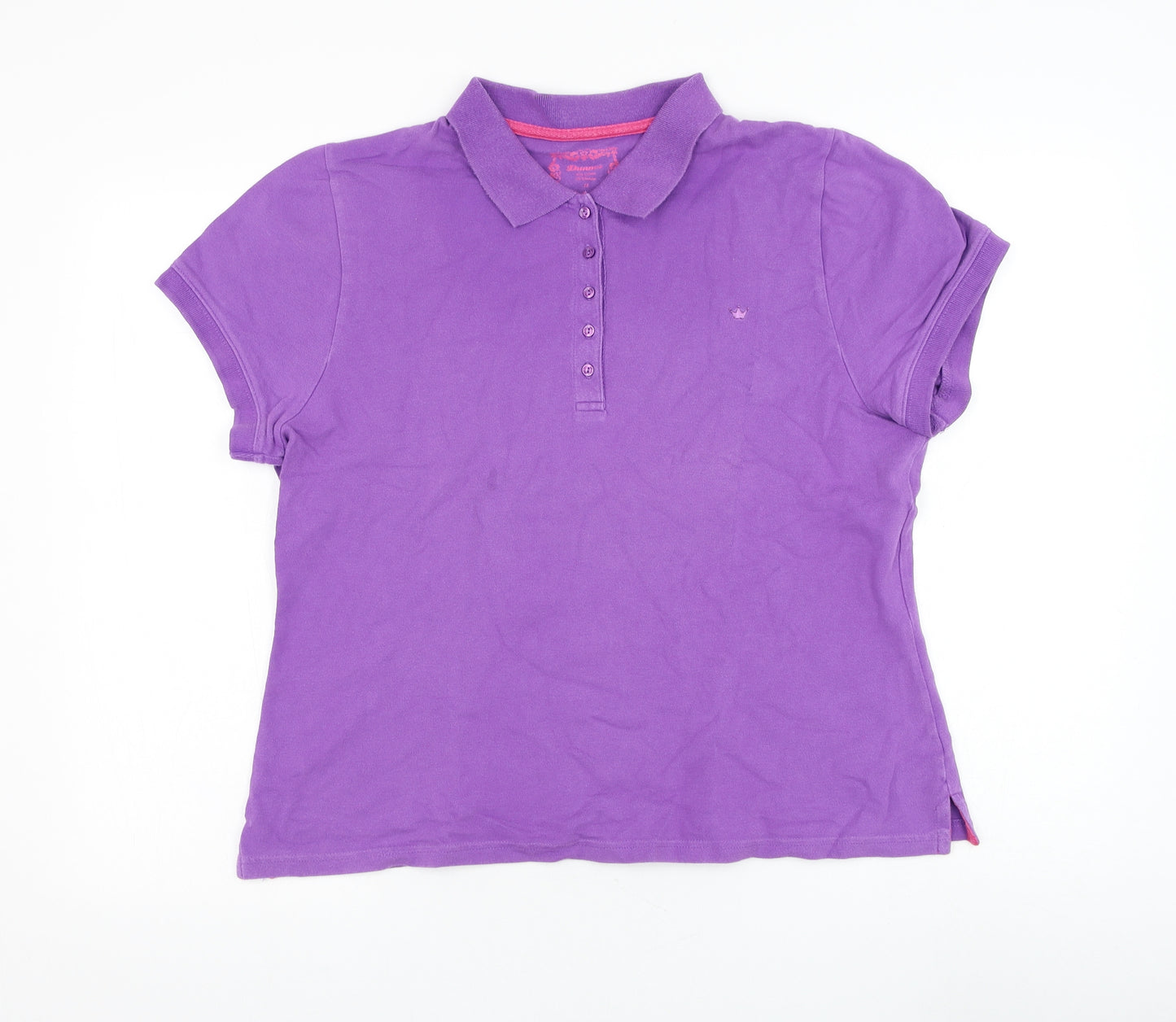 Dunnes Stores Womens Purple Cotton Basic Polo Size 18 Collared