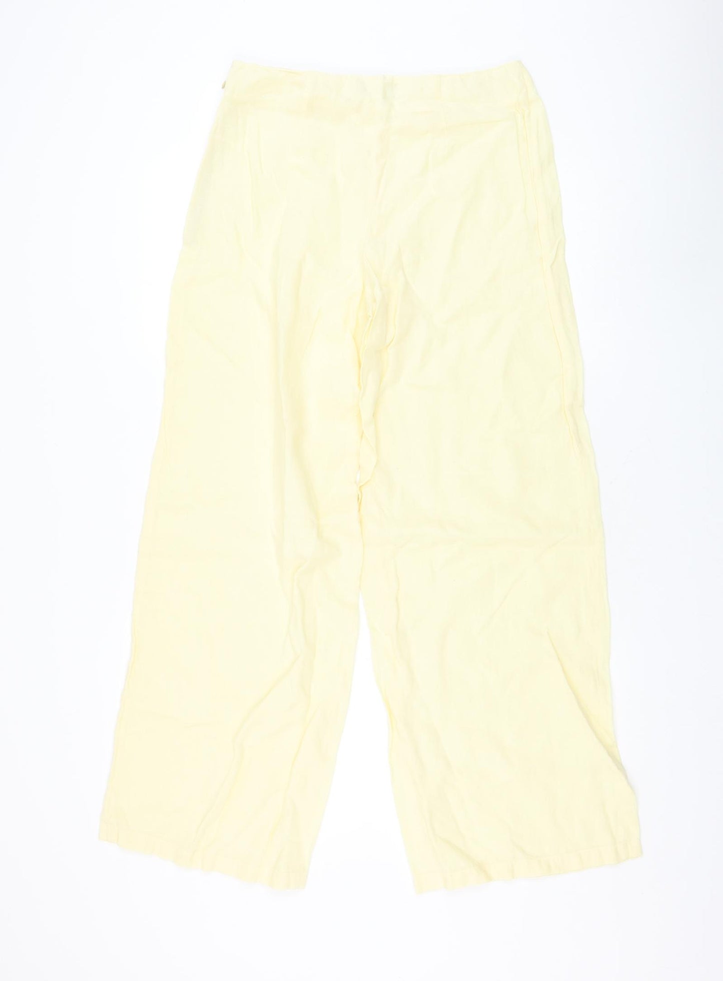 Michelle O'Doherty Womens Yellow Polyester Trousers Size 8 L30 in Regular Zip