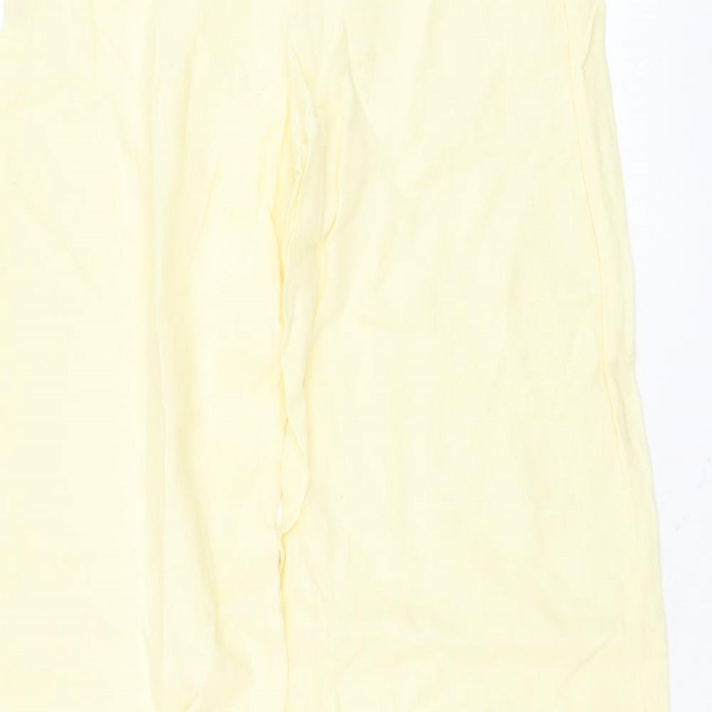 Michelle O'Doherty Womens Yellow Polyester Trousers Size 8 L30 in Regular Zip