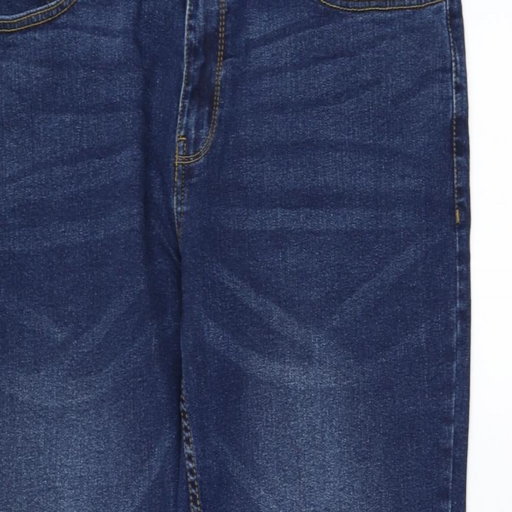 Peacocks Mens Blue Cotton Straight Jeans Size 36 in L29 in Regular Zip