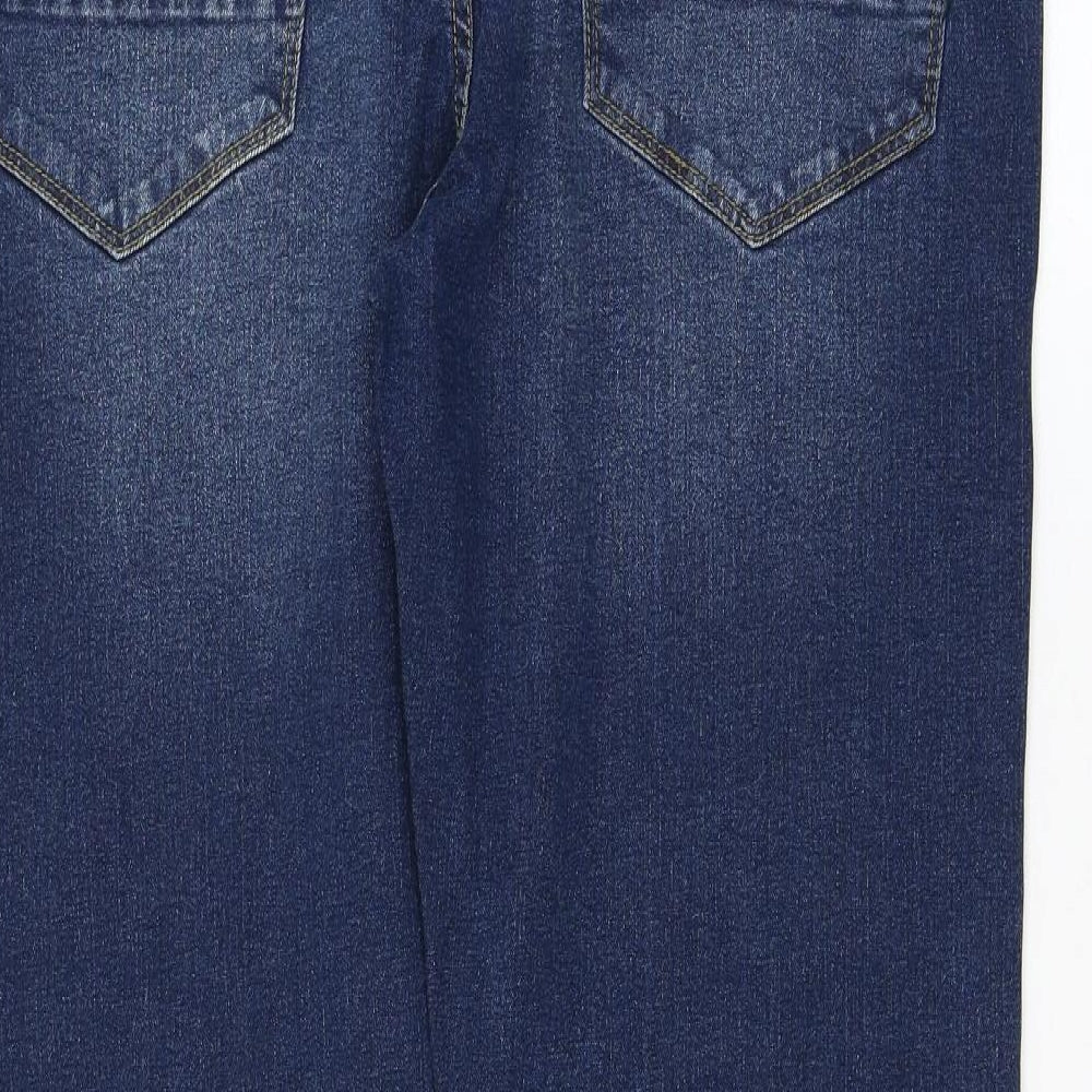Peacocks Mens Blue Cotton Straight Jeans Size 36 in L29 in Regular Zip