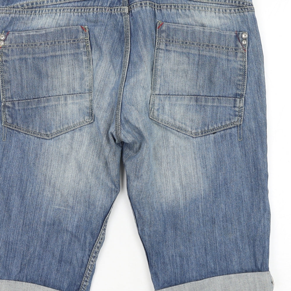 NEXT Mens Blue Cotton Chino Shorts Size 36 in L15 in Regular Zip
