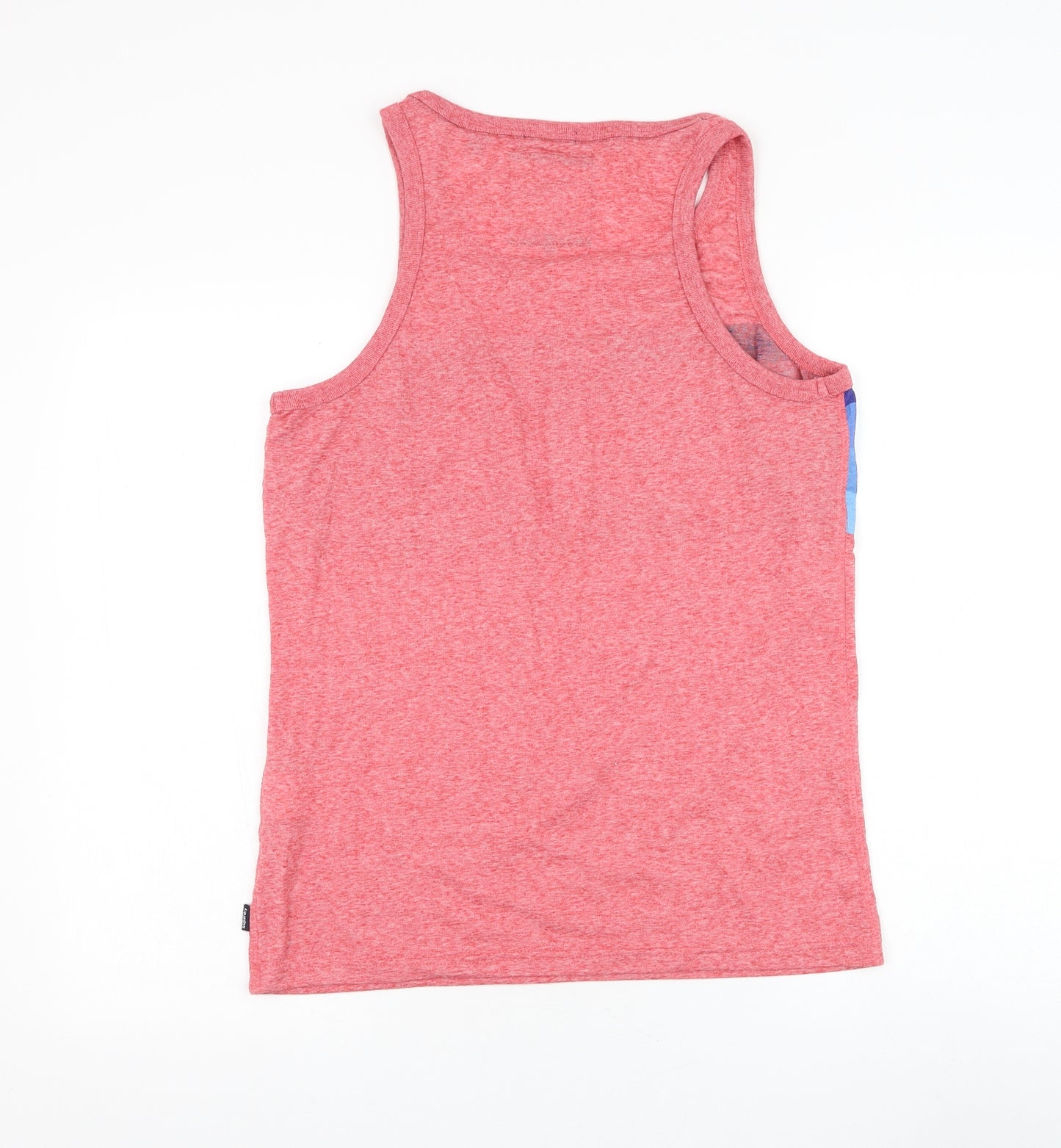 Superdry Mens Red Polyester T-Shirt Size M Round Neck