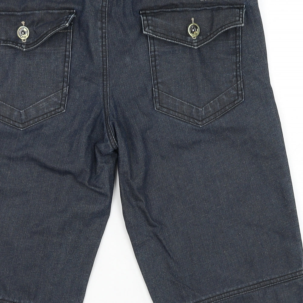 Dissident Mens Blue Cotton Bermuda Shorts Size 32 in L15 in Regular Zip