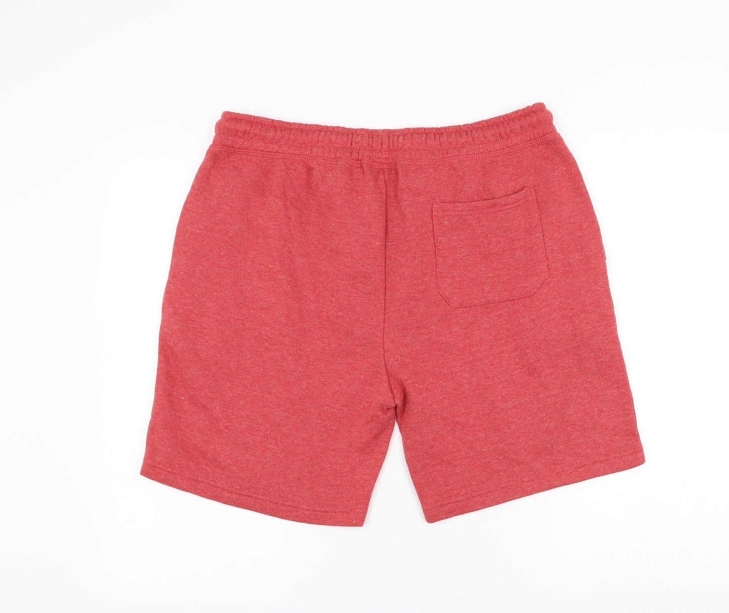 Cedar Wood State Mens Red Polyester Sweat Shorts Size L L8 in Regular Drawstring