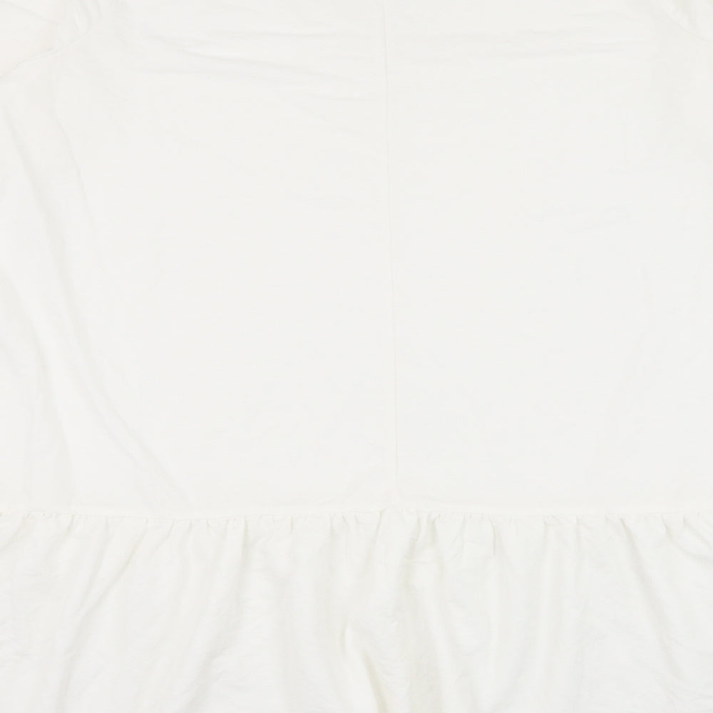 Primark Womens White Viscose Trapeze & Swing Size 18 Round Neck Pullover
