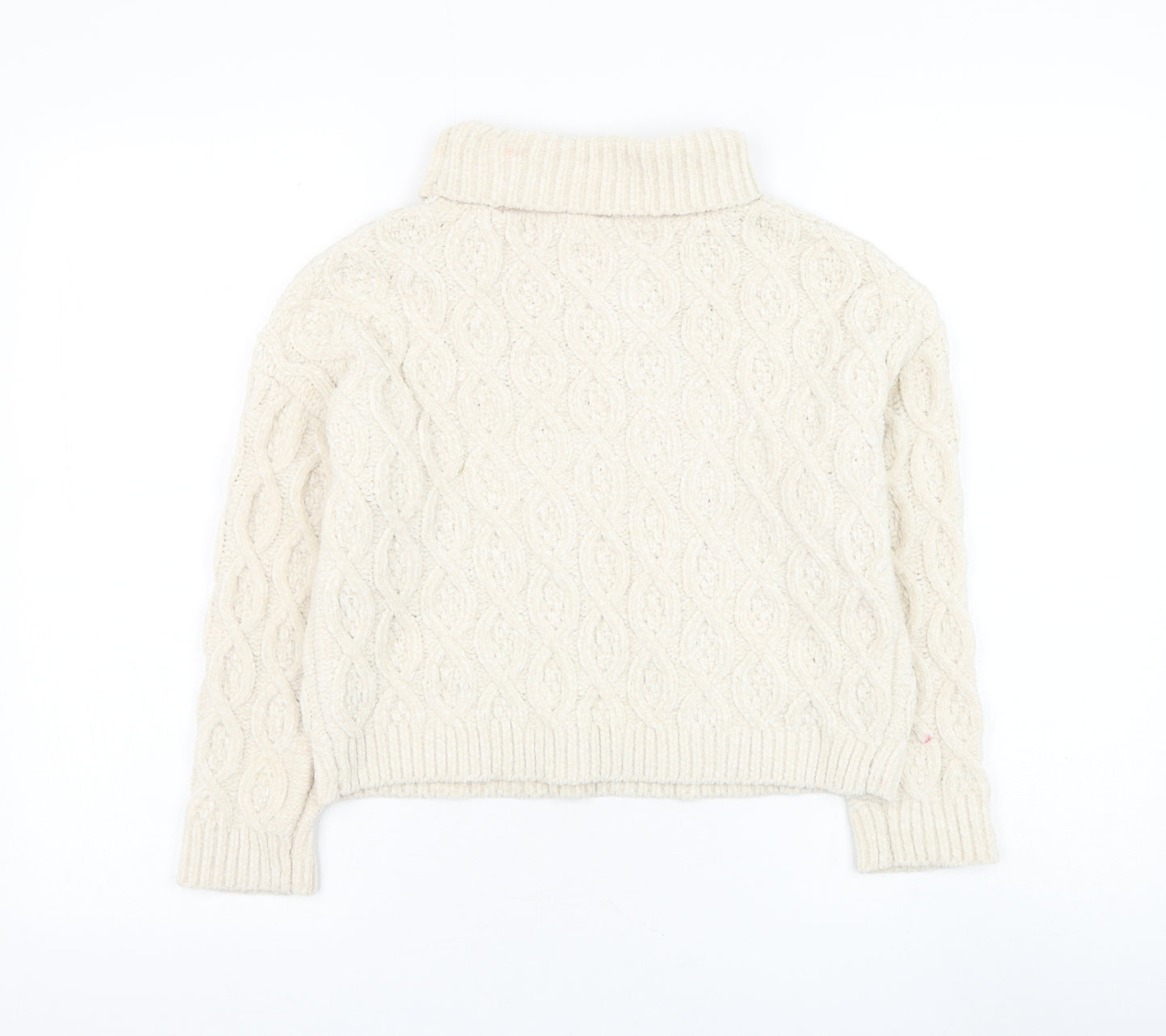 Primark Girls Ivory Roll Neck Polyester Pullover Jumper Size 12-13 Years Pullover
