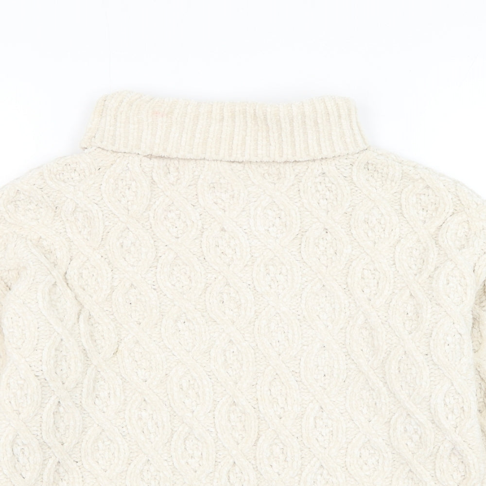Primark Girls Ivory Roll Neck Polyester Pullover Jumper Size 12-13 Years Pullover