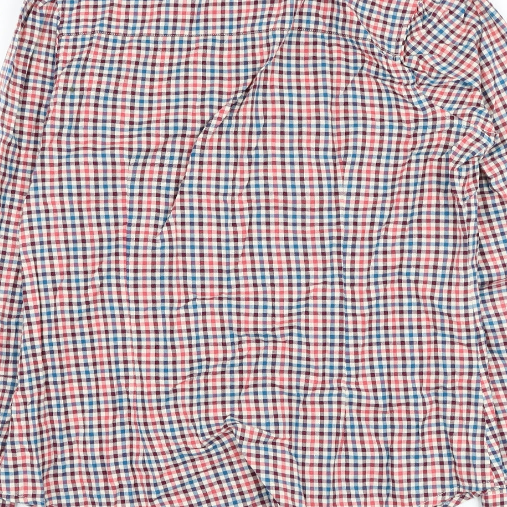 Jack Murphy Womens Red Check Cotton Basic Button-Up Size 10 Collared