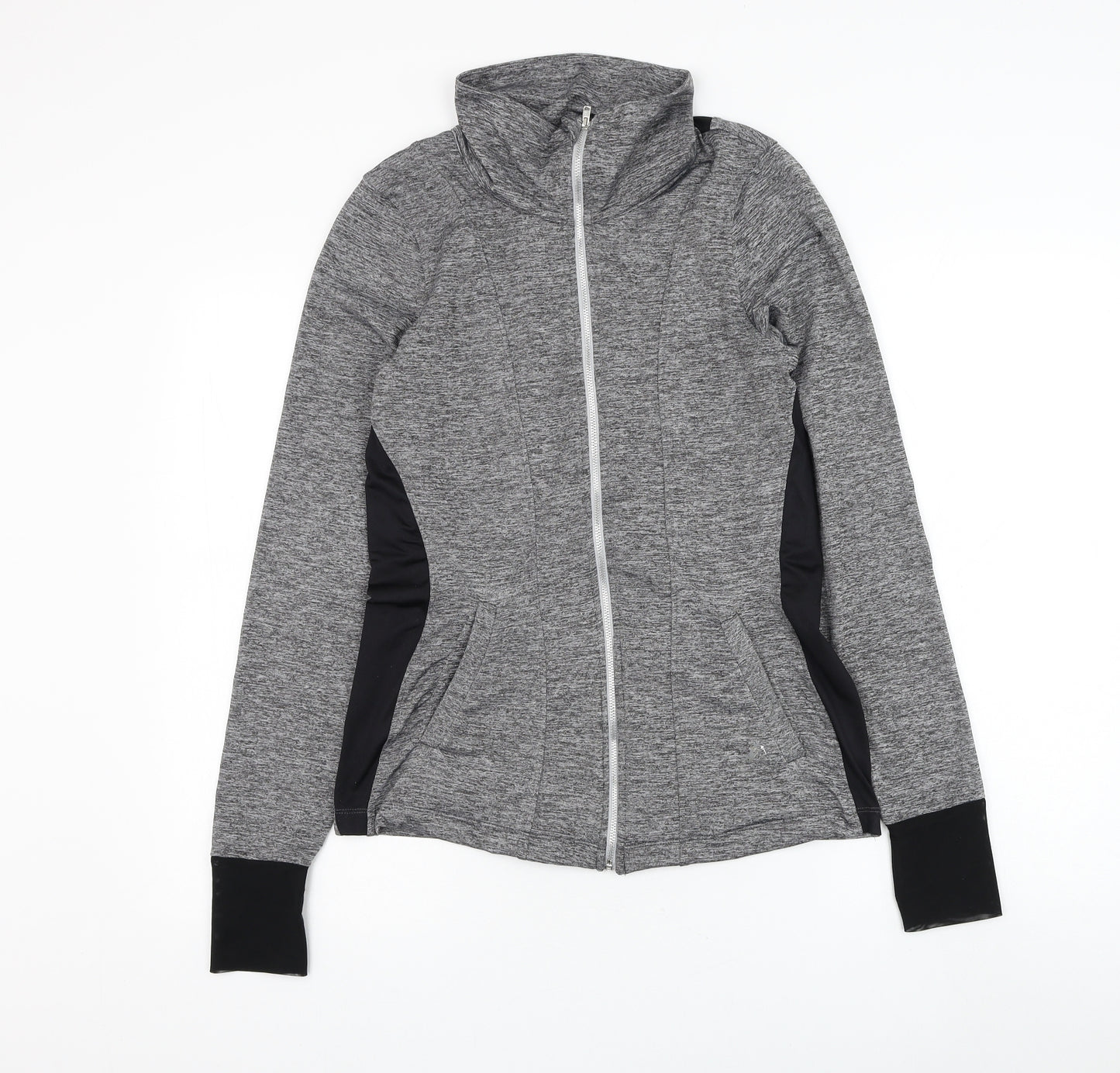 F&F Womens Grey Polyester Full Zip Sweatshirt Size M Zip