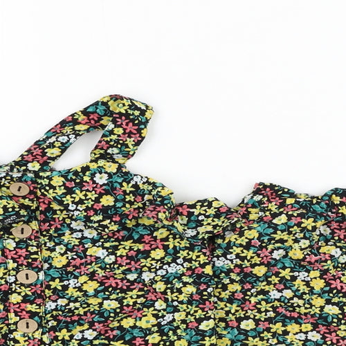 NEXT Girls Black Floral Cotton Basic Tank Size 4 Years Halter Pullover - 2 piece set