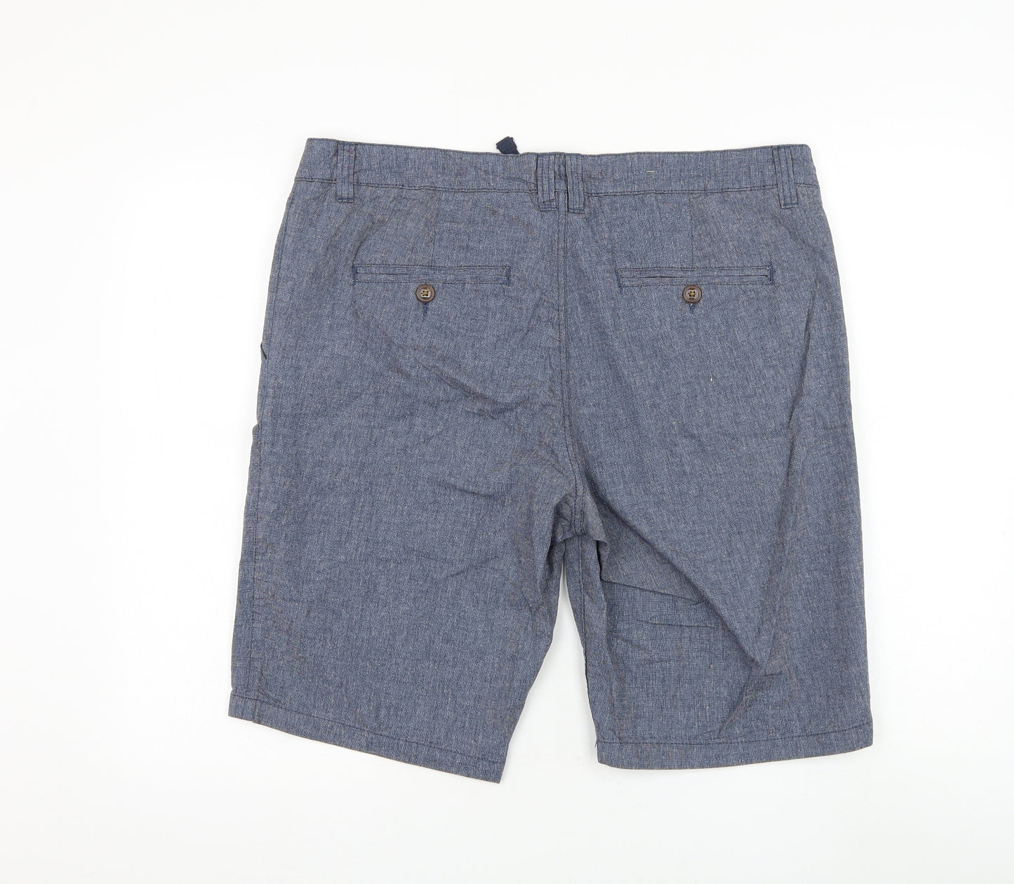 Livergy Mens Blue Cotton Bermuda Shorts Size 38 in L11 in Regular Drawstring