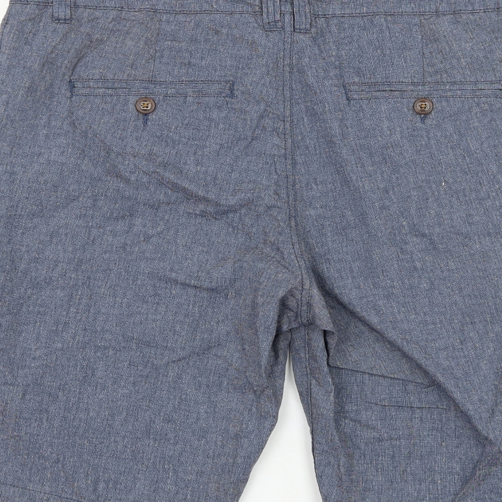 Livergy Mens Blue Cotton Bermuda Shorts Size 38 in L11 in Regular Drawstring