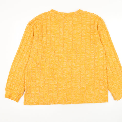 Marks and Spencer Womens Orange Round Neck Viscose Pullover Jumper Size 14