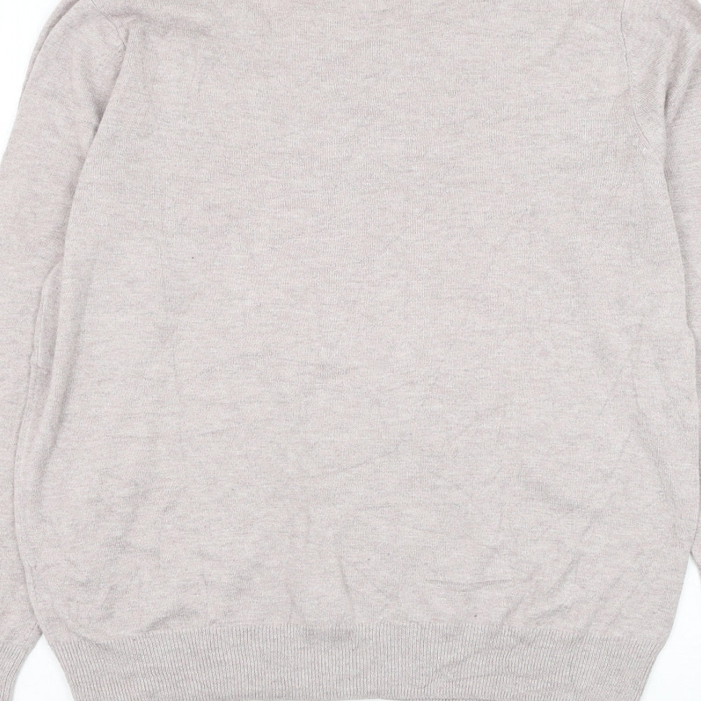 TU Womens Grey Round Neck Viscose Pullover Jumper Size 16 - Heart