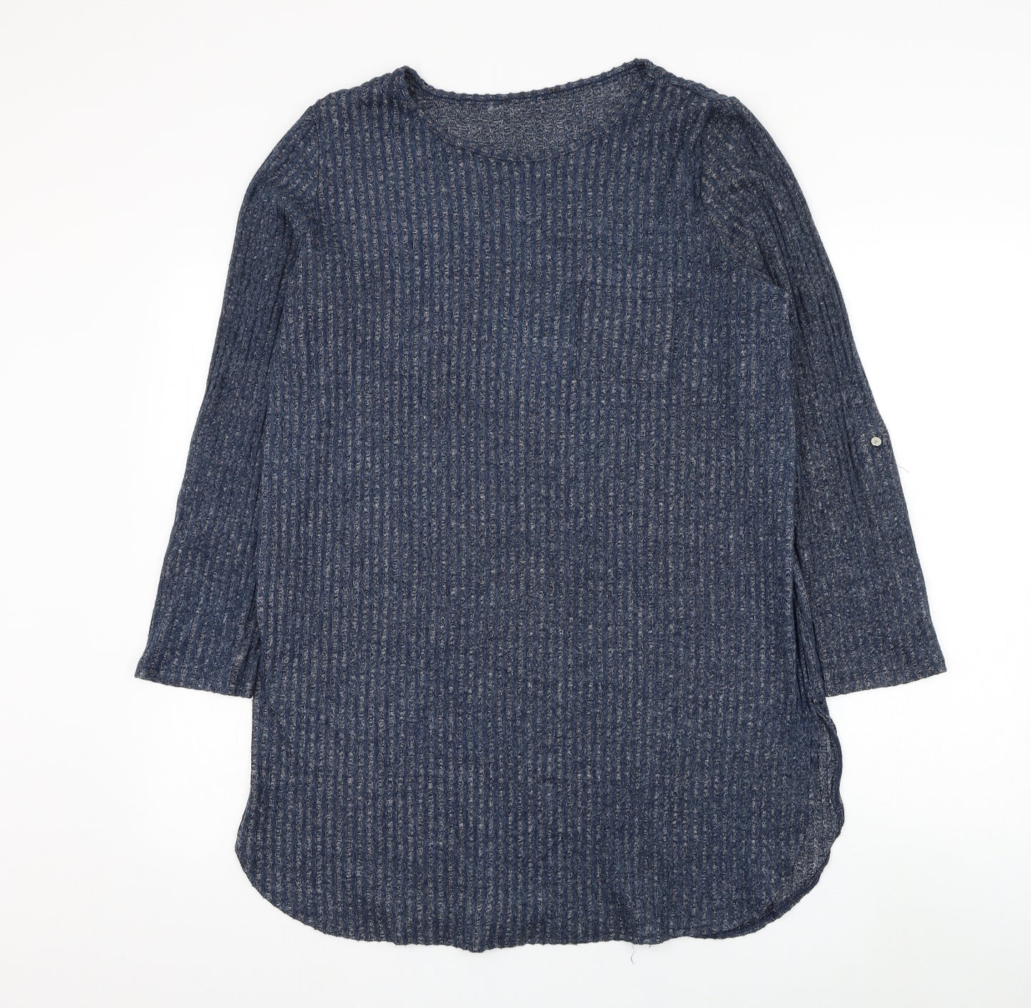 Preworn Womens Blue Round Neck Polyester Pullover Jumper Size L