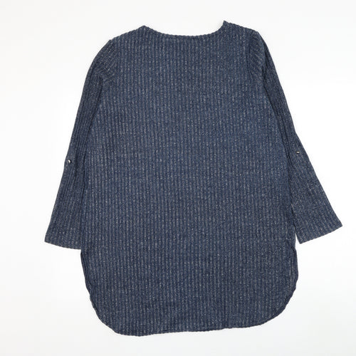 Preworn Womens Blue Round Neck Polyester Pullover Jumper Size L