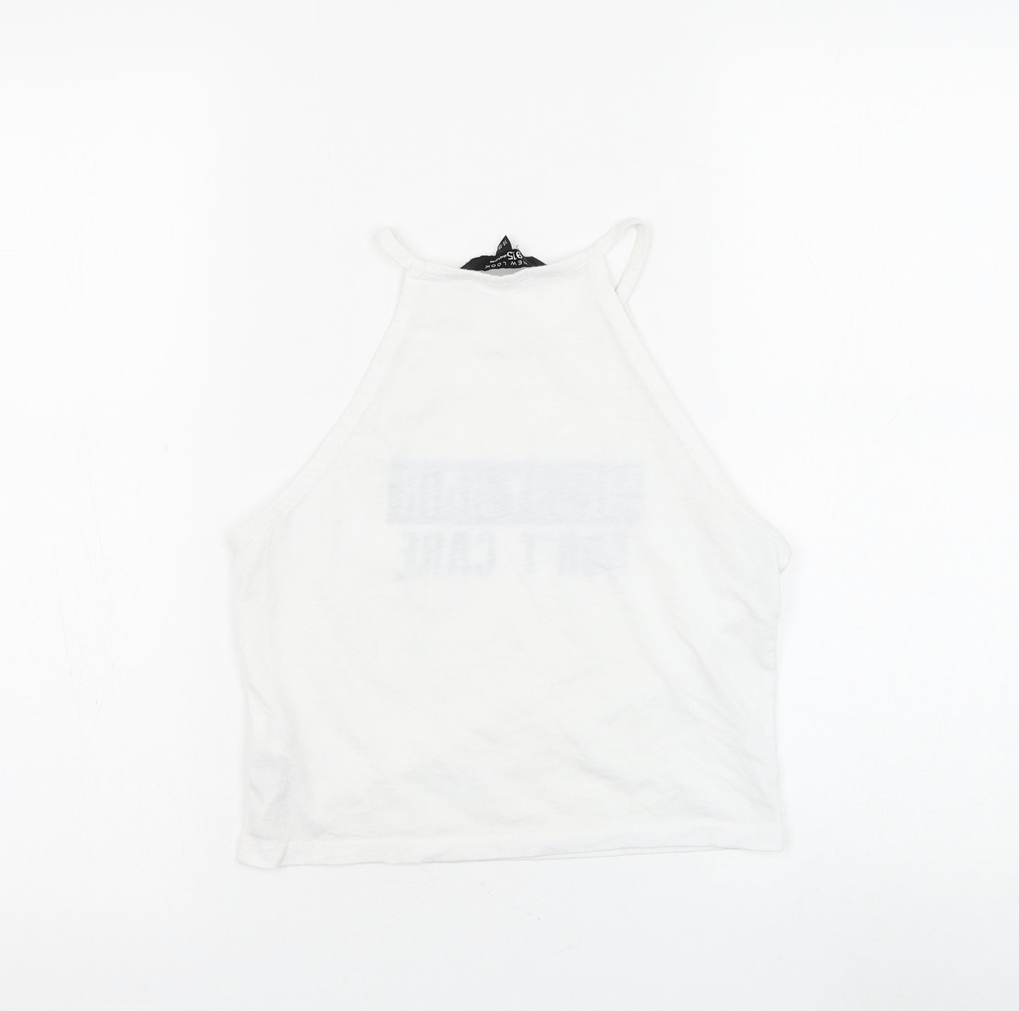 New Look Girls White Polyester Basic Tank Size 14-15 Years Round Neck Pullover