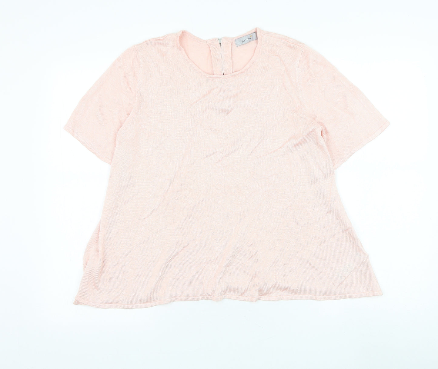 Marks and Spencer Womens Pink Round Neck Viscose Pullover Jumper Size 14