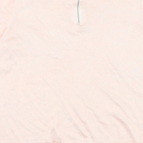 Marks and Spencer Womens Pink Round Neck Viscose Pullover Jumper Size 14