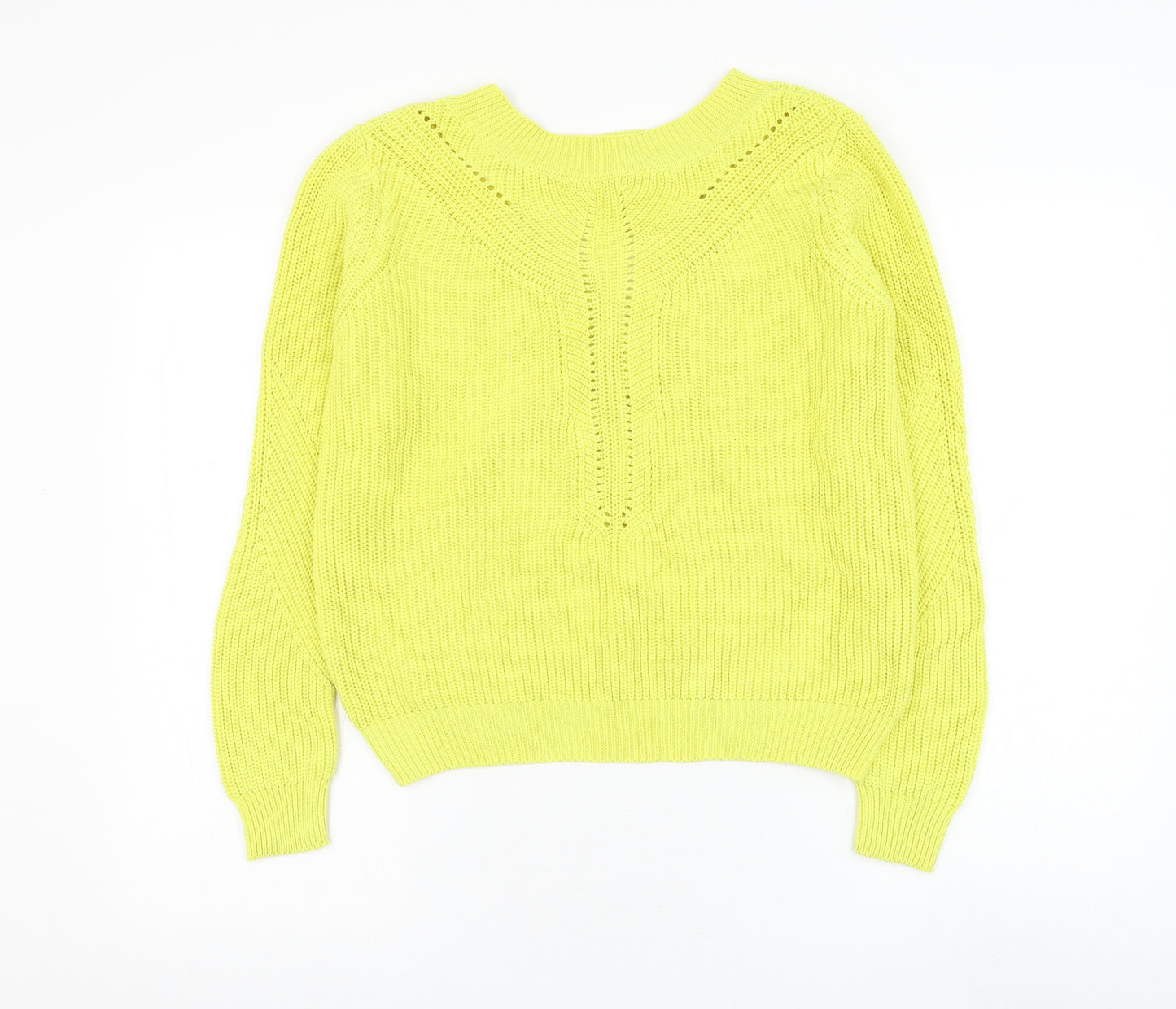 Atmosphere Womens Yellow Round Neck Cotton Pullover Jumper Size 10