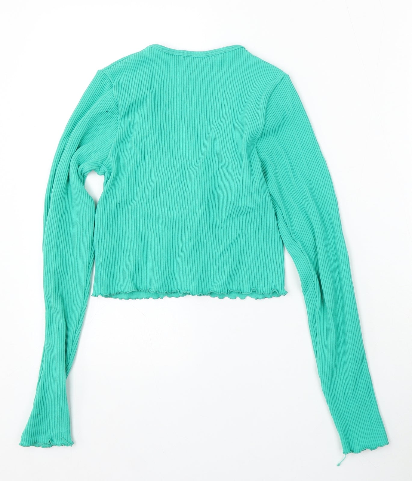 Dunnes Stores Womens Green V-Neck Polyamide Cardigan Jumper Size XS