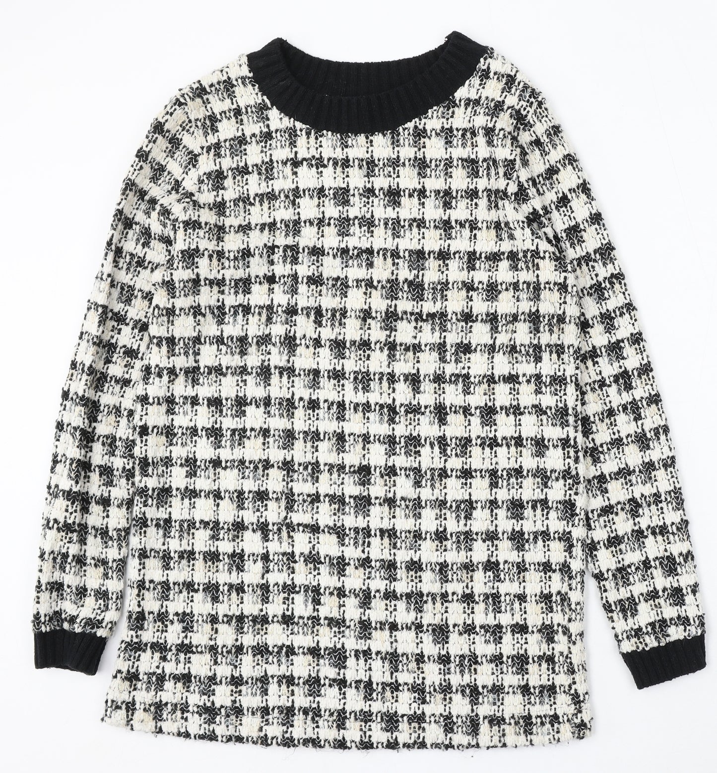 River Island Womens Ivory Round Neck Acrylic Pullover Jumper Size 10