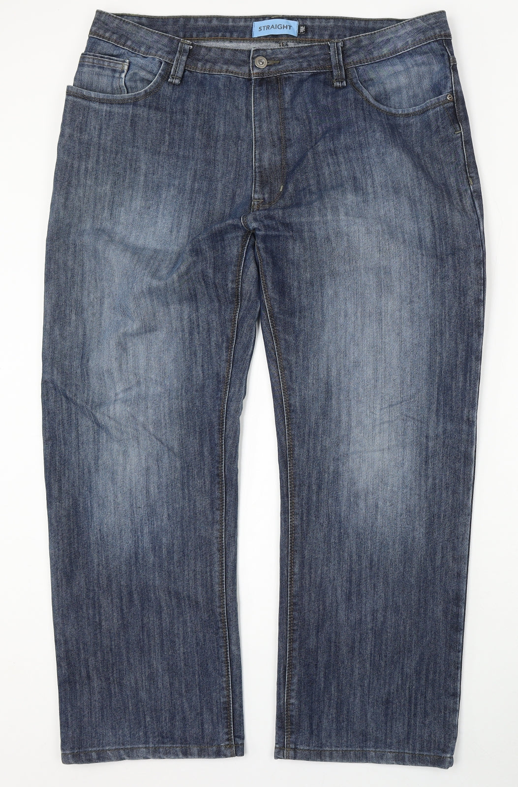 George Womens Blue Cotton Straight Jeans Size 38 in L29 in Regular Button