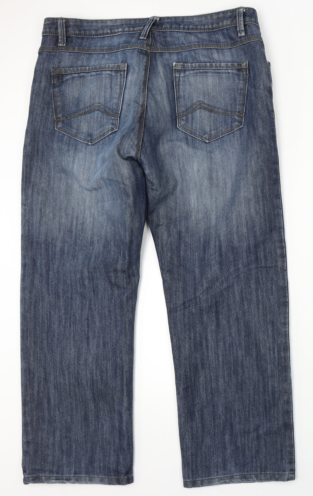 George Womens Blue Cotton Straight Jeans Size 38 in L29 in Regular Button
